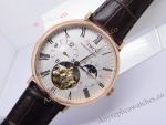 Replica Rose Gold Case White Face IWC Schaffhausen Moon Phases Watch
